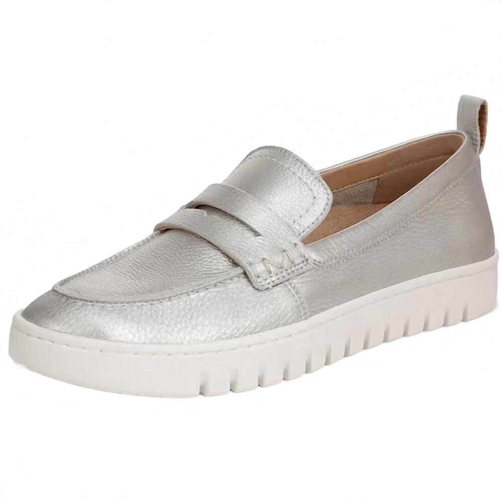 NEW VIONIC women's uptown slip-on loafer moc casual shoes in silver